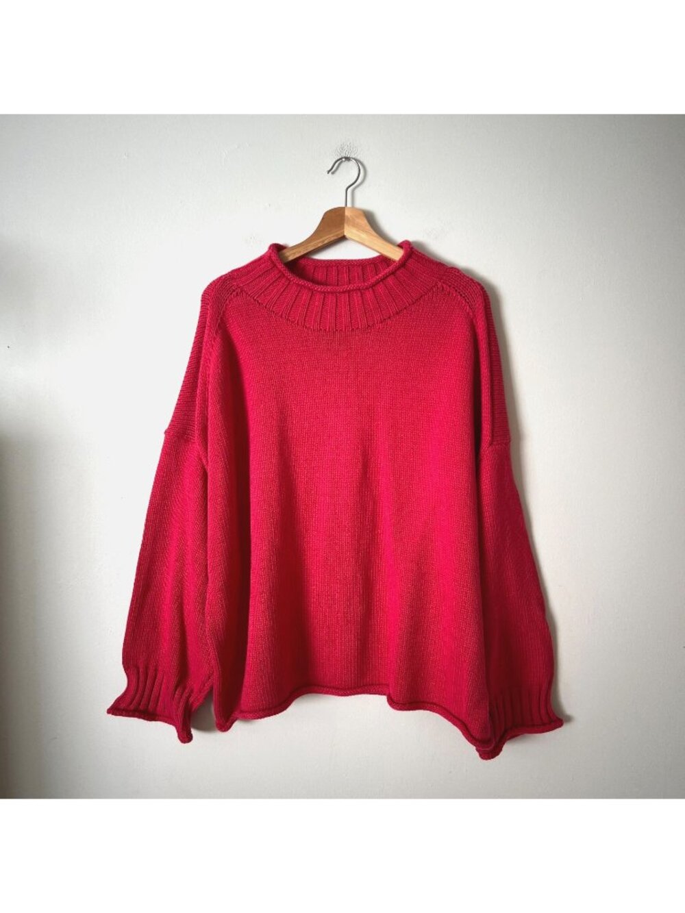 J. Crew Red 2025 Rollneck Cotton Sweater Women's Plus Size 2X